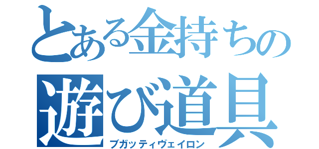 とある金持ちの遊び道具（ブガッティヴェイロン）