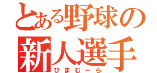 とある野球の新人選手（ひまむーら）