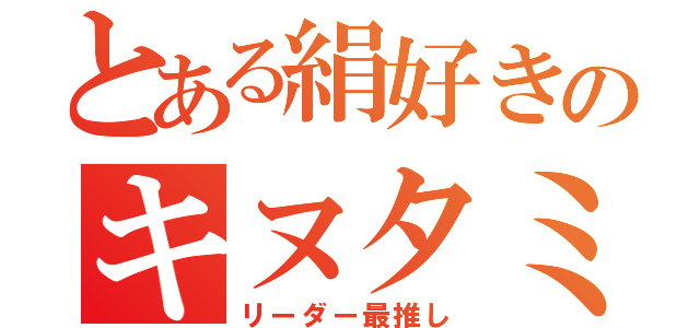 とある絹好きのキヌタミ（リーダー最推し）