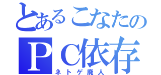 とあるこなたのＰＣ依存（ネトゲ廃人）