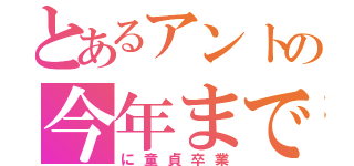 とあるアントの今年まで（に童貞卒業）