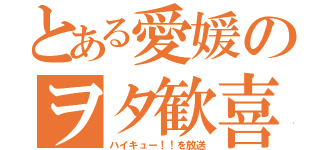 とある愛媛のヲタ歓喜（ハイキュー！！を放送）