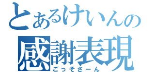 とあるけいんの感謝表現（ごっそさーん）