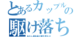 とあるカップルの駆け落ち（あたし達永遠の愛を育むの）