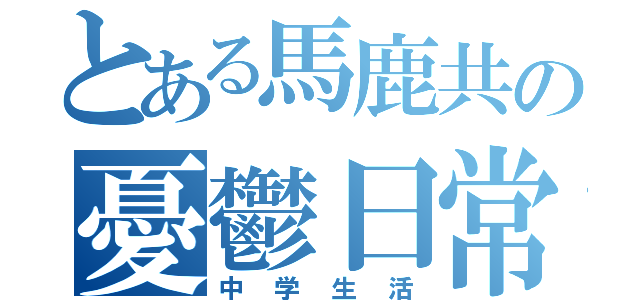 とある馬鹿共の憂鬱日常（中学生活）