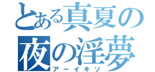 とある真夏の夜の淫夢（アーイキソ）