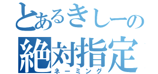 とあるきしーの絶対指定（ネーミング）