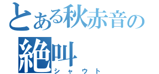 とある秋赤音の絶叫（シャウト）