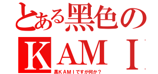 とある黑色のＫＡＭＩ（黑ＫＡＭＩですが何か？）