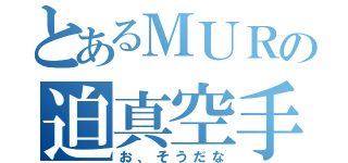 とあるＭＵＲの迫真空手（お、そうだな）