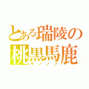 とある瑞陵の桃黒馬鹿（モノノフ）