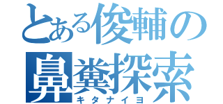 とある俊輔の鼻糞探索（キタナイヨ）