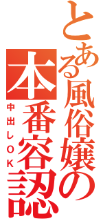 とある風俗嬢の本番容認（中出しＯＫ）