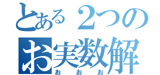 とある２つのお実数解（おおお）