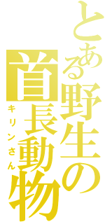 とある野生の首長動物（キリンさん）