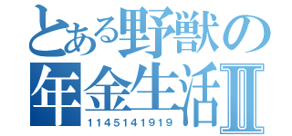 とある野獣の年金生活Ⅱ（１１４５１４１９１９）