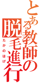 とある教師の脱毛進行（たかのはげ）