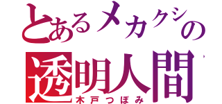 とあるメカクシ団の透明人間（木戸つぼみ）