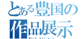 とある豊国の作品展示（Ｗｏｒｋ ｇａｌｌｅｒｙ）