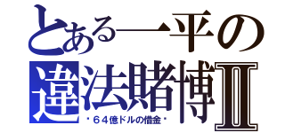 とある一平の違法賭博Ⅱ（〜６４億ドルの借金〜）