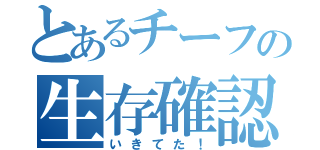 とあるチーフの生存確認（いきてた！）