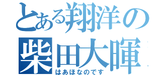 とある翔洋の柴田大暉（はあほなのです）