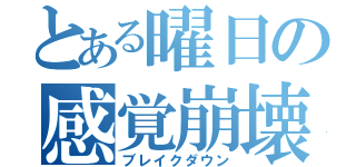 とある曜日の感覚崩壊（ブレイクダウン）