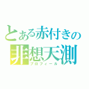 とある赤付きの非想天測（プロフィール）