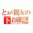 とある親友の下着確認（スカートめくり）