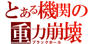 とある機関の重力崩壊（ブラックホール）