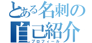 とある名刺の自己紹介（プロフィール）