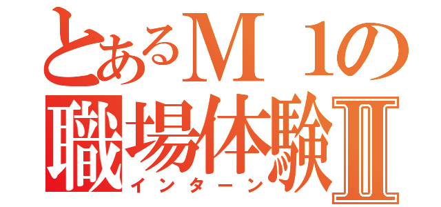 とあるＭ１の職場体験Ⅱ（インターン）