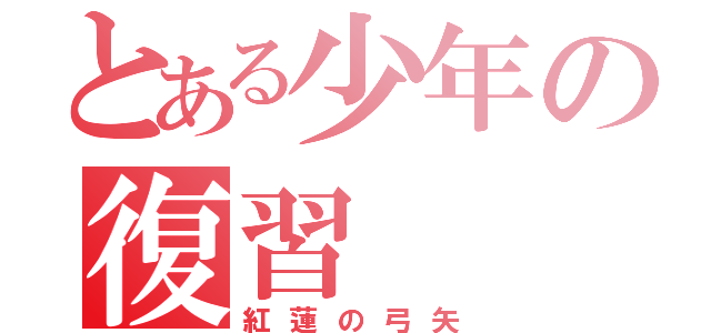 とある少年の復習（紅蓮の弓矢）