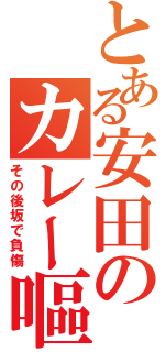 とある安田のカレー嘔吐（その後坂で負傷）