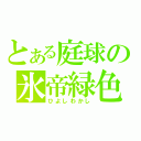 とある庭球の氷帝緑色（ひよしわかし）