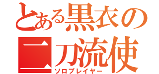 とある黒衣の二刀流使（ソロプレイヤー）