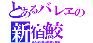 とあるバレヱの新宿鮫（とある移民の数奇な自伝）