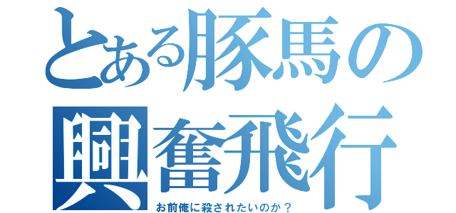 とある豚馬の興奮飛行（お前俺に殺されたいのか？）