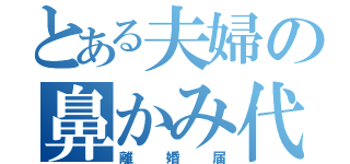 とある夫婦の鼻かみ代わり（離婚届）