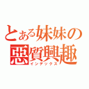 とある妹妹の惡質興趣（インデックス）