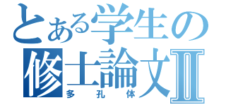 とある学生の修士論文Ⅱ（多孔体）