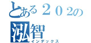 とある２０２の泓智（インデックス）