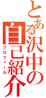 とある沢中の自己紹介（プロフィール）