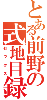 とある前野の式地目録（セックス）