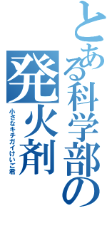 とある科学部の発火剤（小さなキチガイけいご君）