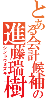 とある会計候補の進藤瑞樹（シンドウミズキ）