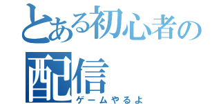 とある初心者の配信（ゲームやるよ）