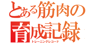 とある筋肉の育成記録（トレーニングレコード）