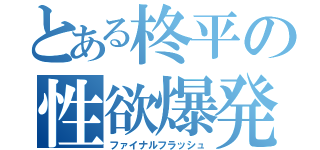 とある柊平の性欲爆発（ファイナルフラッシュ）