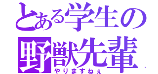 とある学生の野獣先輩（やりますねぇ）